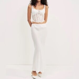 NWT For Love & Lemons Lena Maxi Skirt Cream